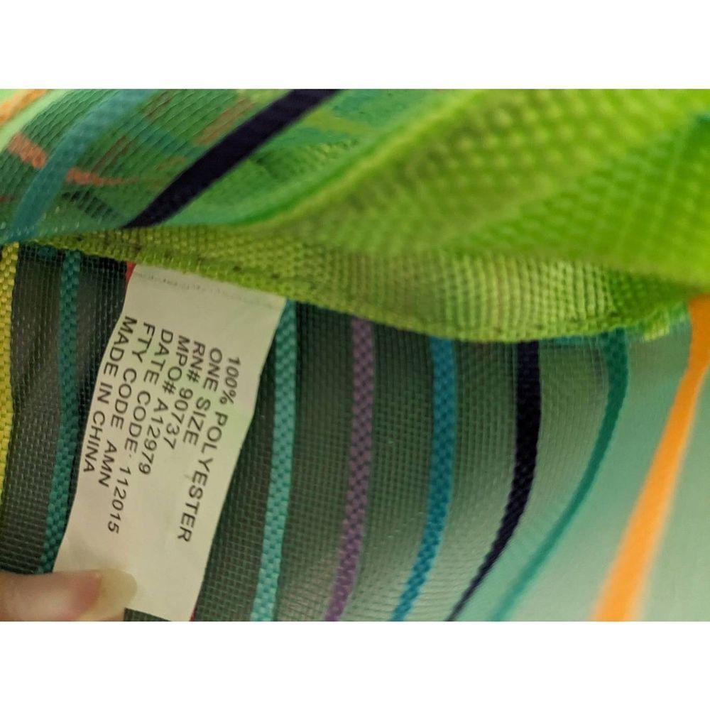 Green Rainbow Beach Shopping Tote Shoulder Bag Large 20"X16" with Smaller Matchi - Picture 8 of 12